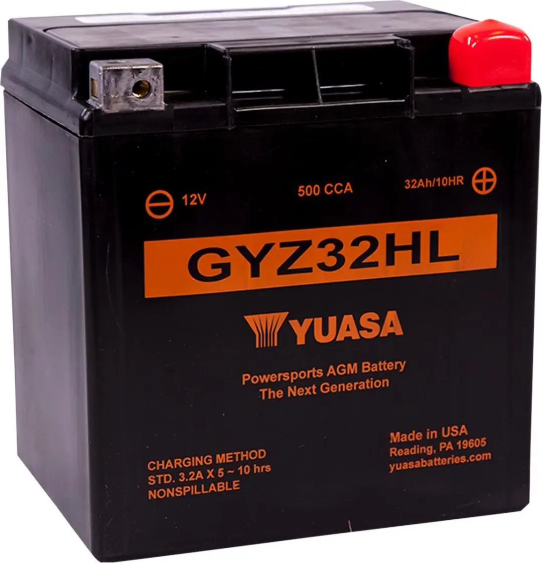 Yuasa GYZ 12V 1 Accu - Onderhoudsvrij - Zwart