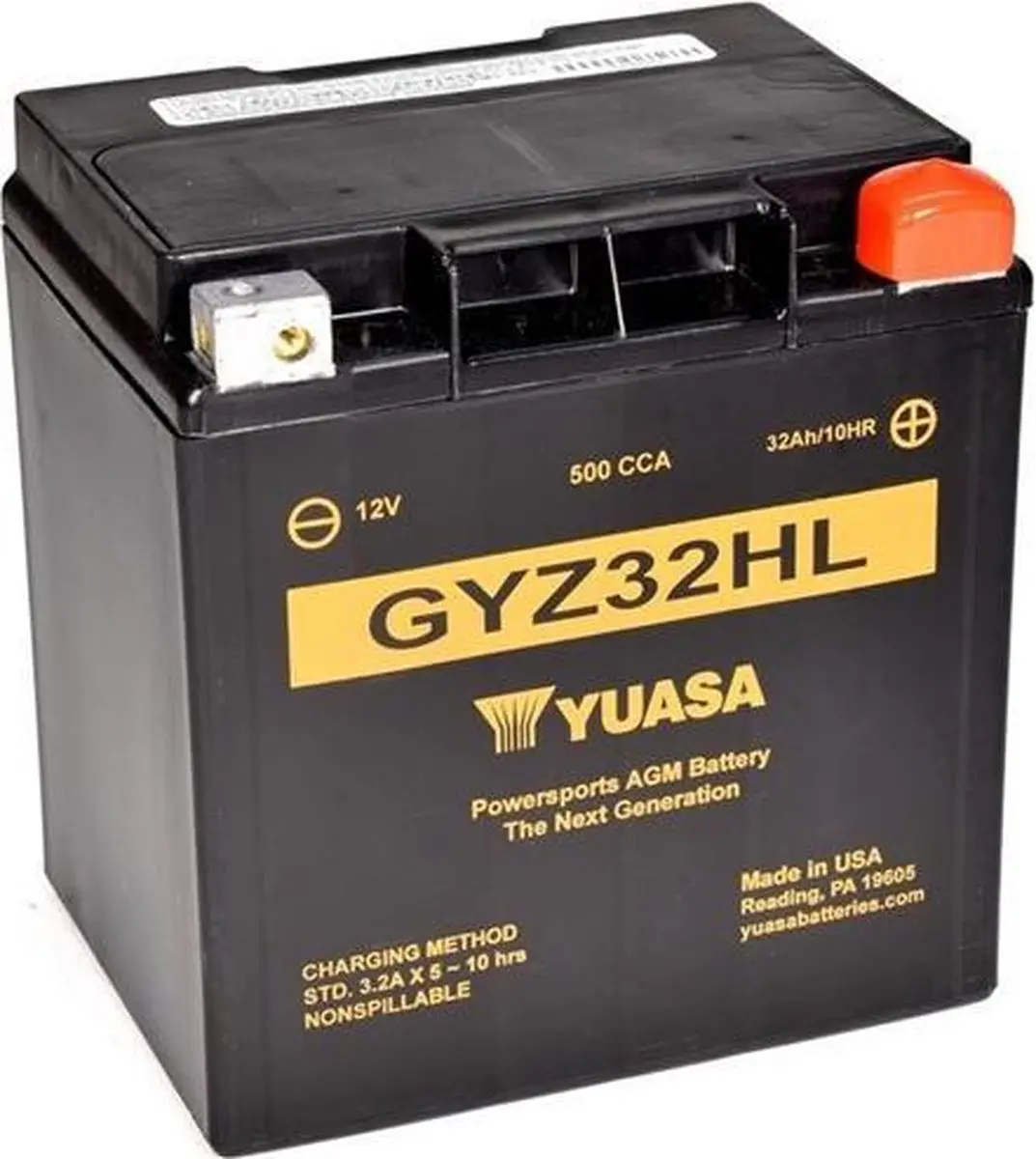 Yuasa GYZ 12V 1 Accu - Onderhoudsvrij - Zwart