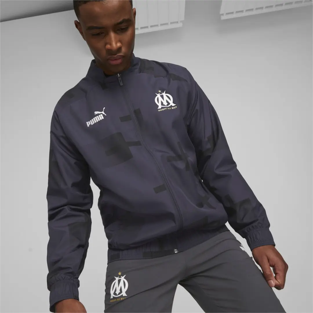 PUMA Trainingsjas Prematch Olympique Marseille M - Grijs/Wit