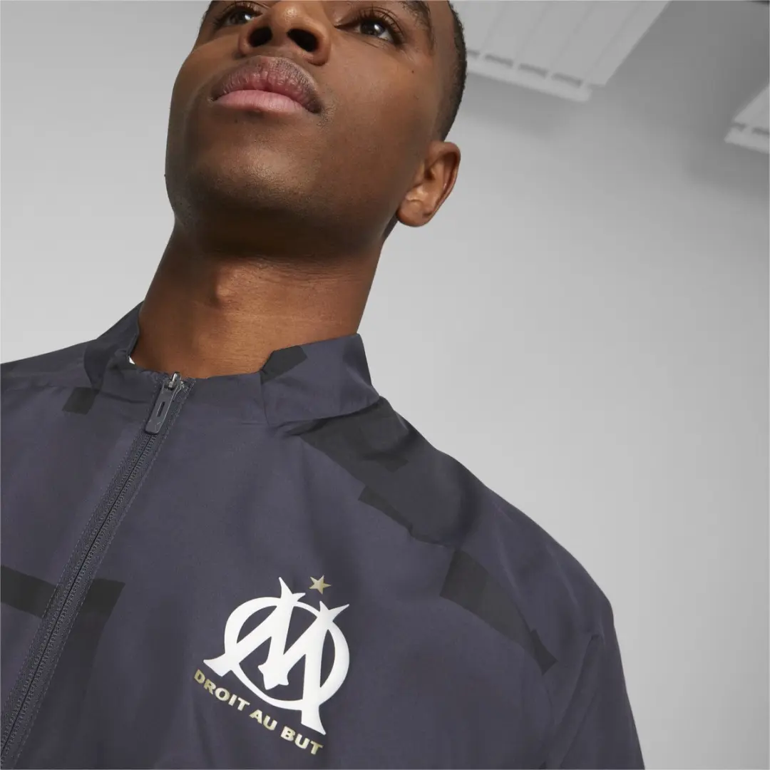 PUMA Trainingsjas Prematch Olympique Marseille M - Grijs/Wit