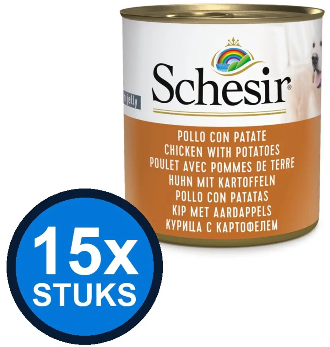 Schesir Hond Blik Kip & Aardappel Gelei 285g