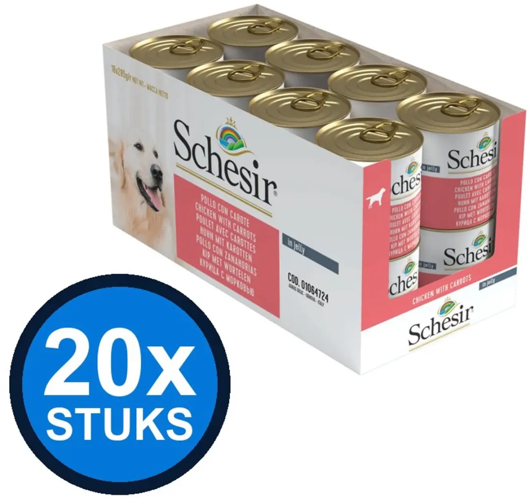 Schesir Hond Blik Kip & Wortel 285g