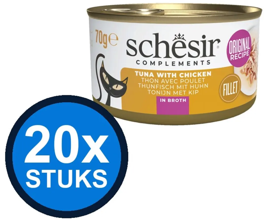 Schesir Complementair Katvoer Blik Tonijn & Kip 70g