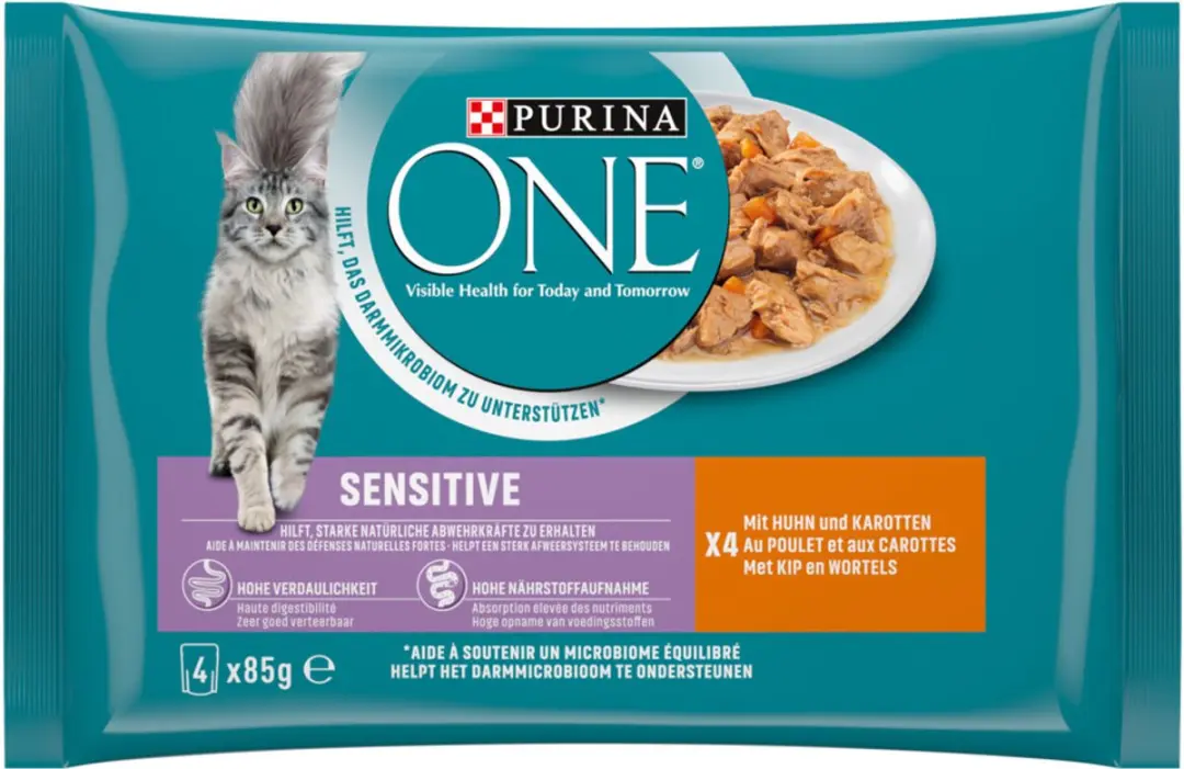 Purina ONE Sensitive Mini-Filets Tonijn Wortelen - 12 Stuks