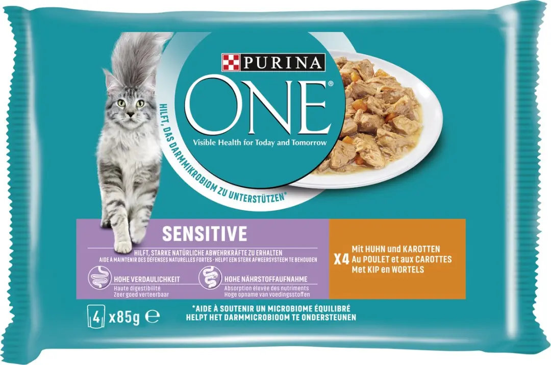 Purina ONE Sensitive Mini-Filets Tonijn Wortelen - 12 Stuks