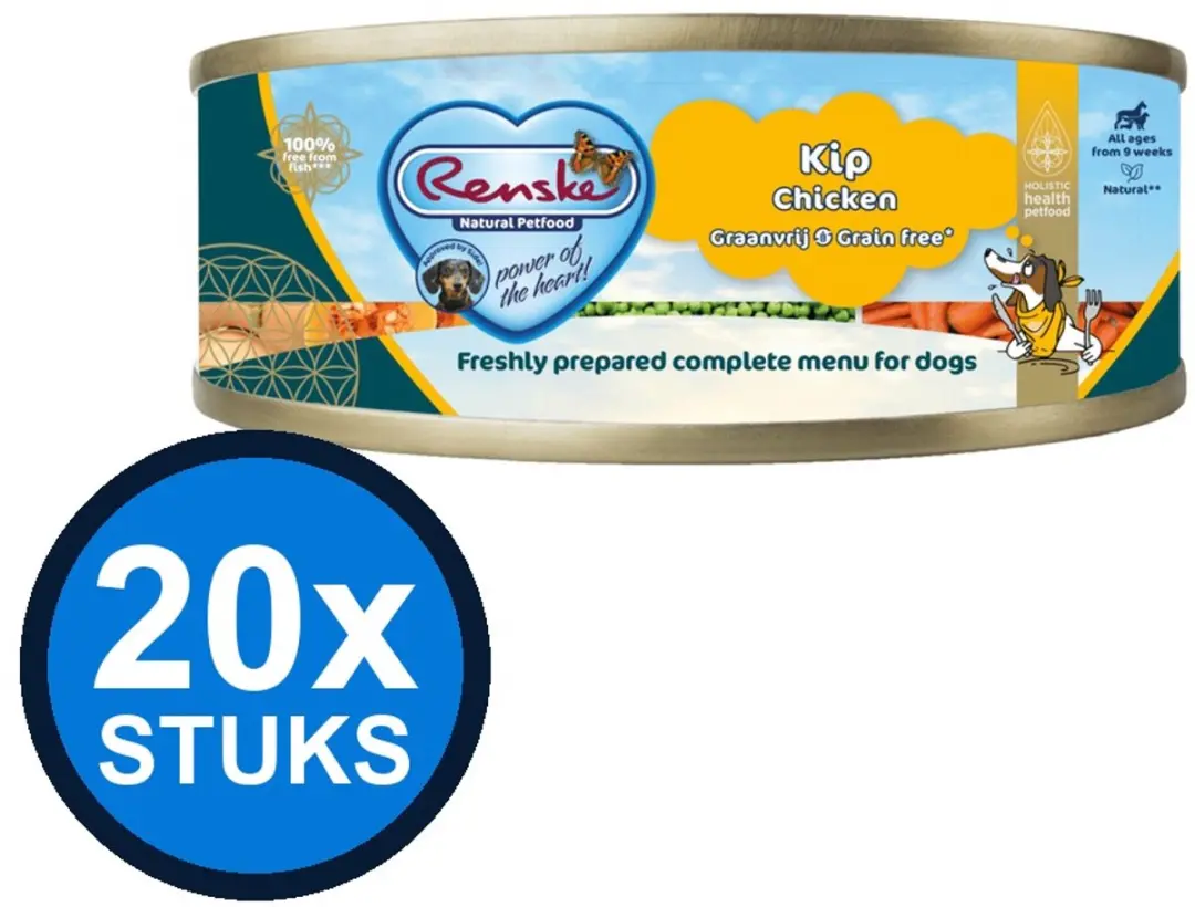 Renske Vers Vlees Maaltijd Hond Kip Graanvrij 95g