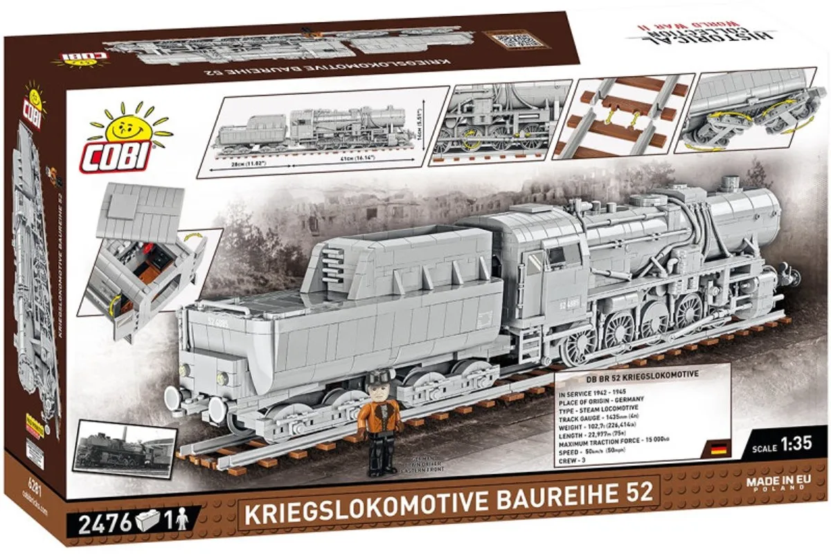 Cobi Oorlogslocomotief Serie 52 6281 - 2476 Onderdelen - Meerkleurig