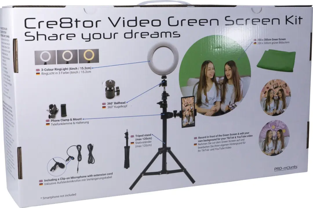PRO-Mounts Cre8tor PM2020AF06 Green Screen Kit - 120cm Statief