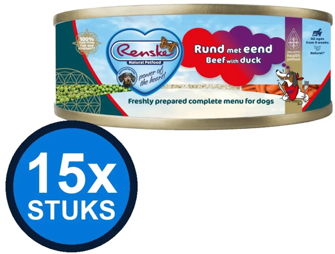 Renske Vers Vlees Maaltijd Hond Rund/Eend 95g