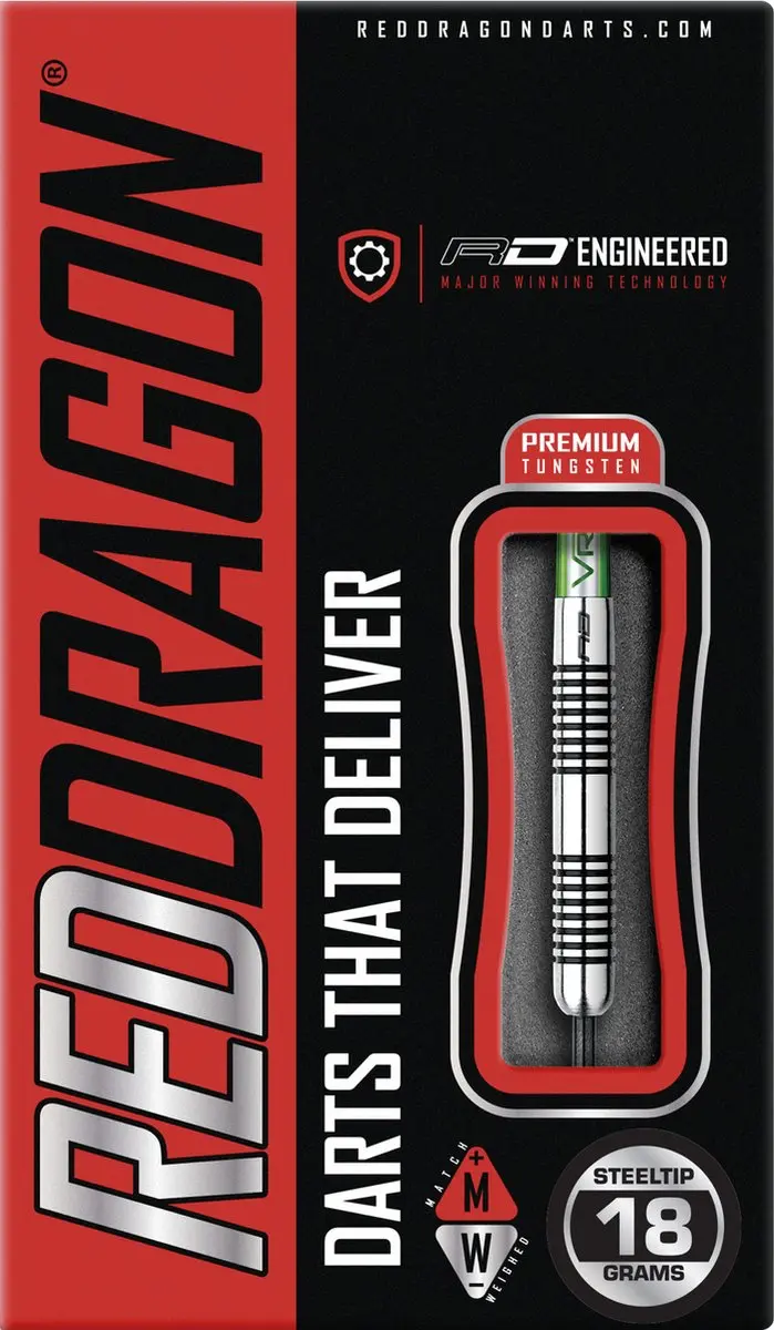 Red Dragon Featherlite 7 Dartpijlen 3 Stuks - Zilver/Zwart