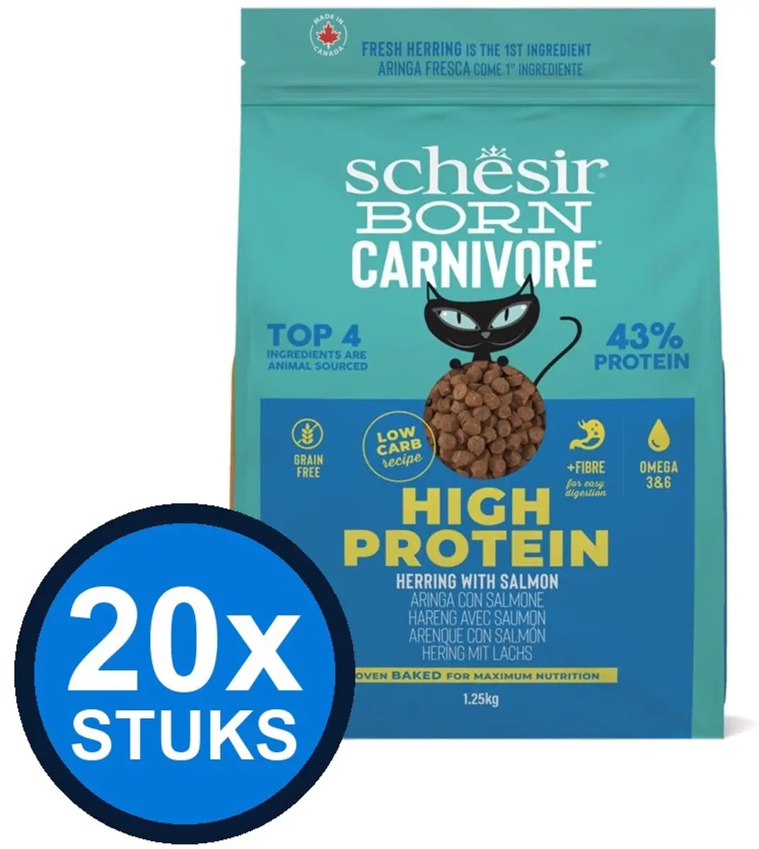 Schesir Born Carnivore Kattenbrokjes Kip & Haring 255g
