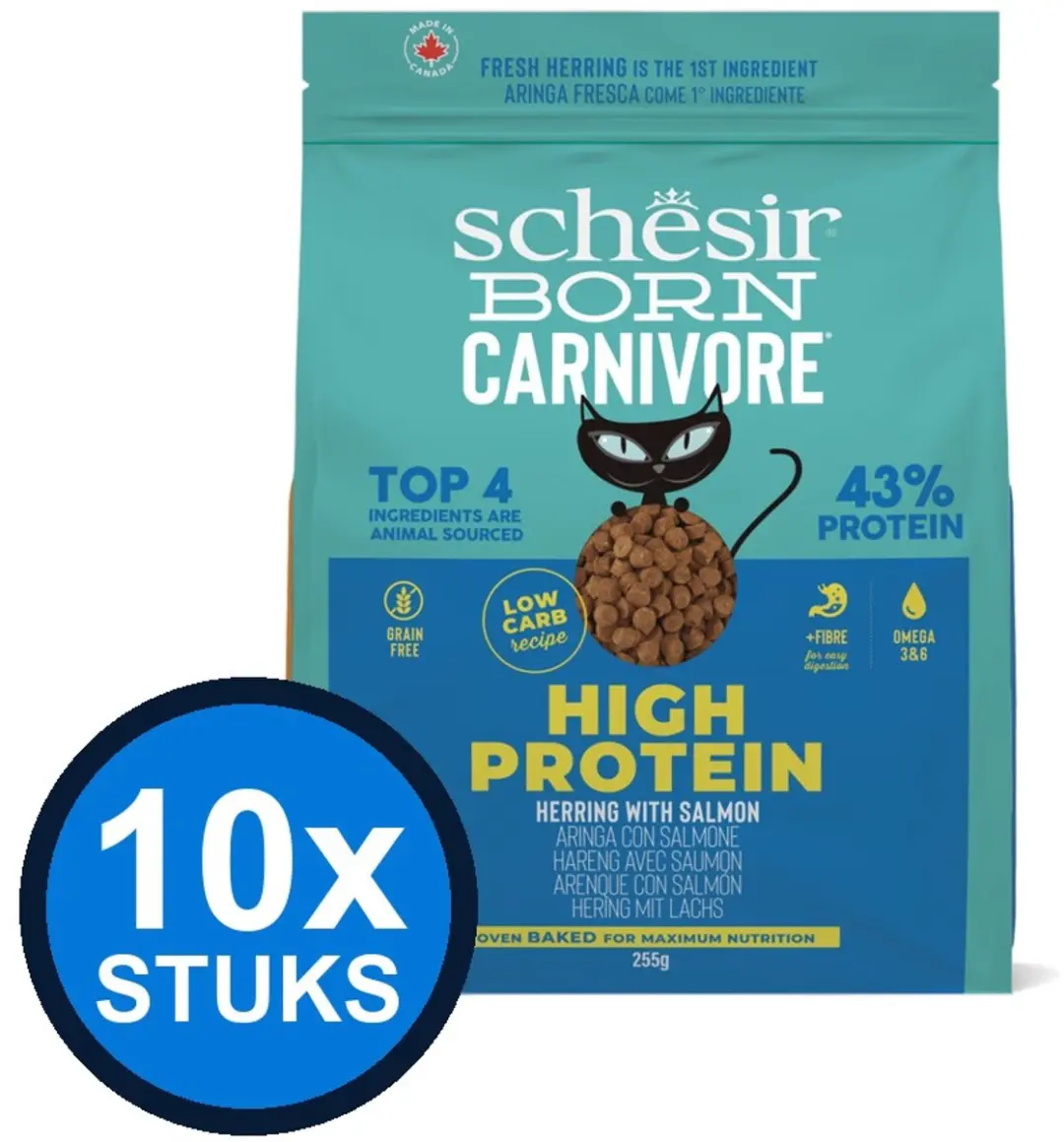 Schesir Born Carnivore Kattenbrokjes Haring & Zalm 255g