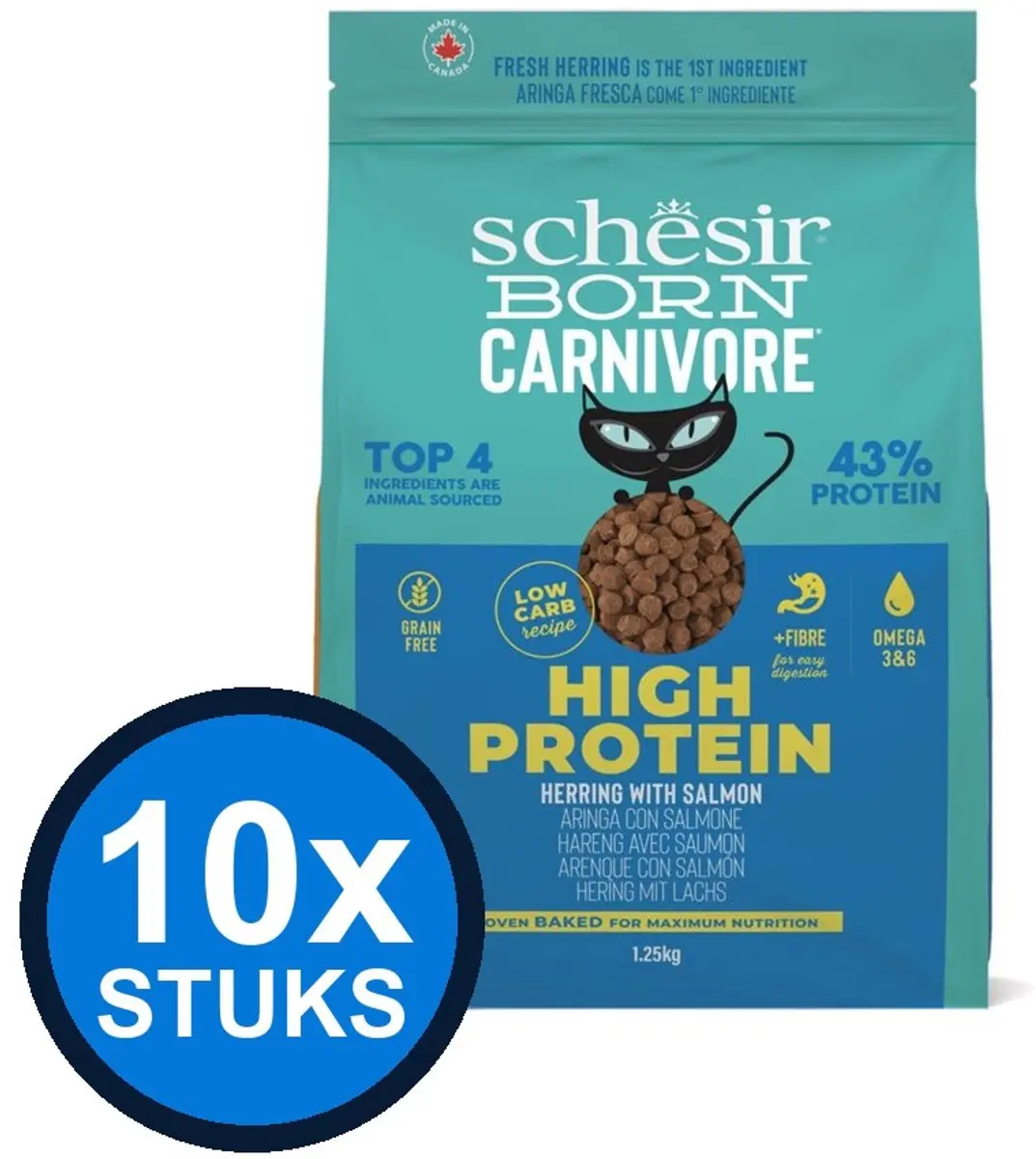 Schesir Born Carnivore Kattenbrokjes Kip & Haring 255g