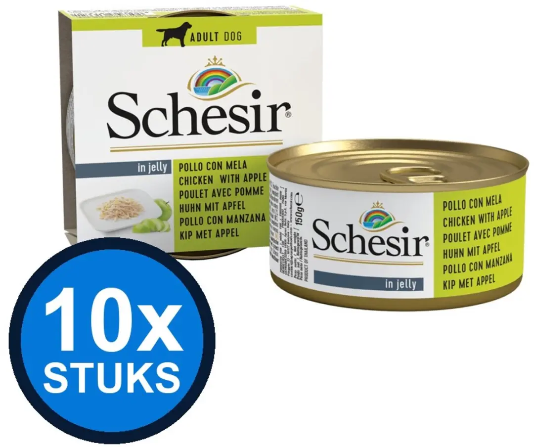 Schesir Hond Blik Gelei Kip & Appel 150g