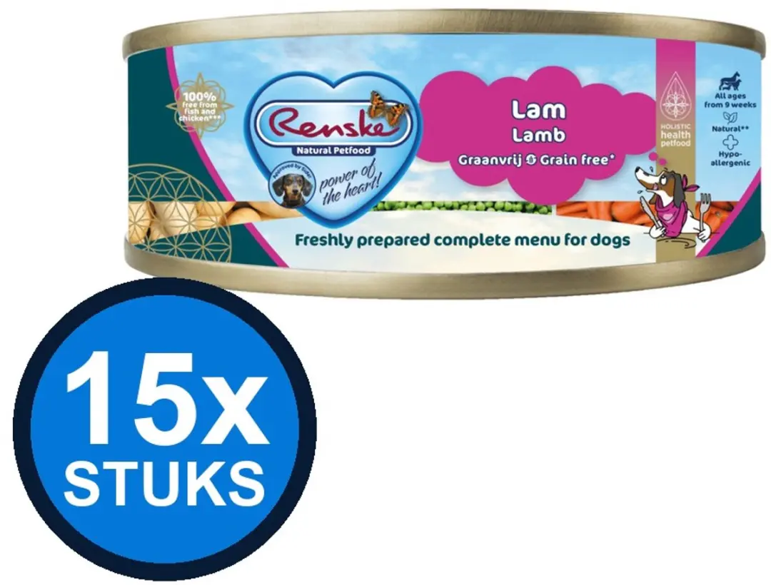 Renske Vers Vlees Maaltijd Hond Lam Graanvrij 95g