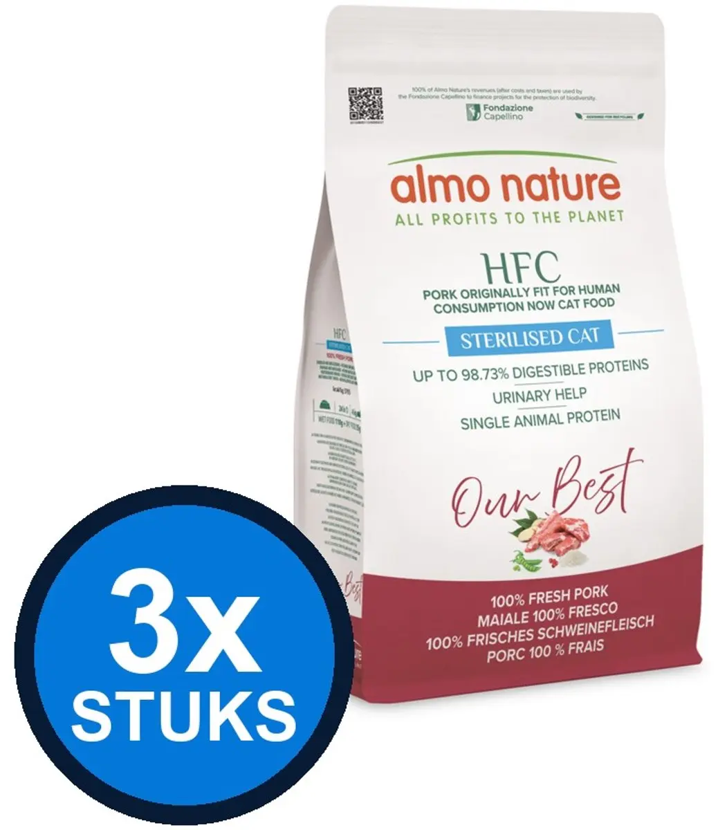 3x Almo Nature HFC our best cat adult sterilised varken 1;2kg