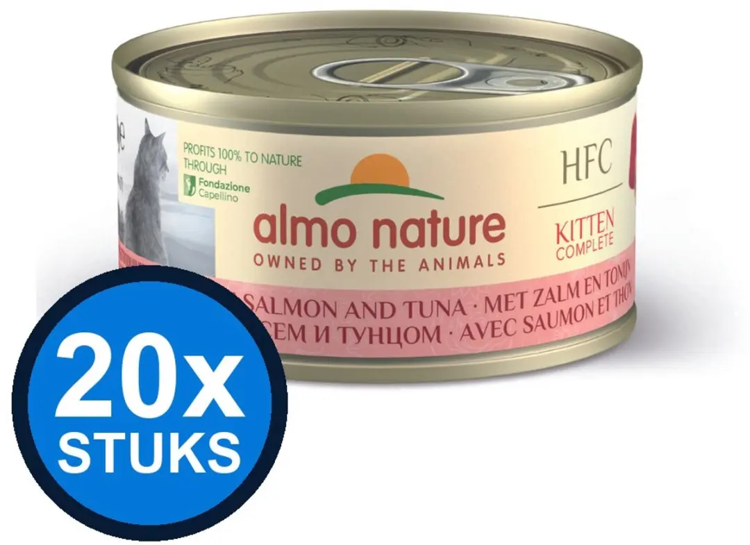 20x Almo Nature HFC kitten blik complete zalm&tonijn 70gr