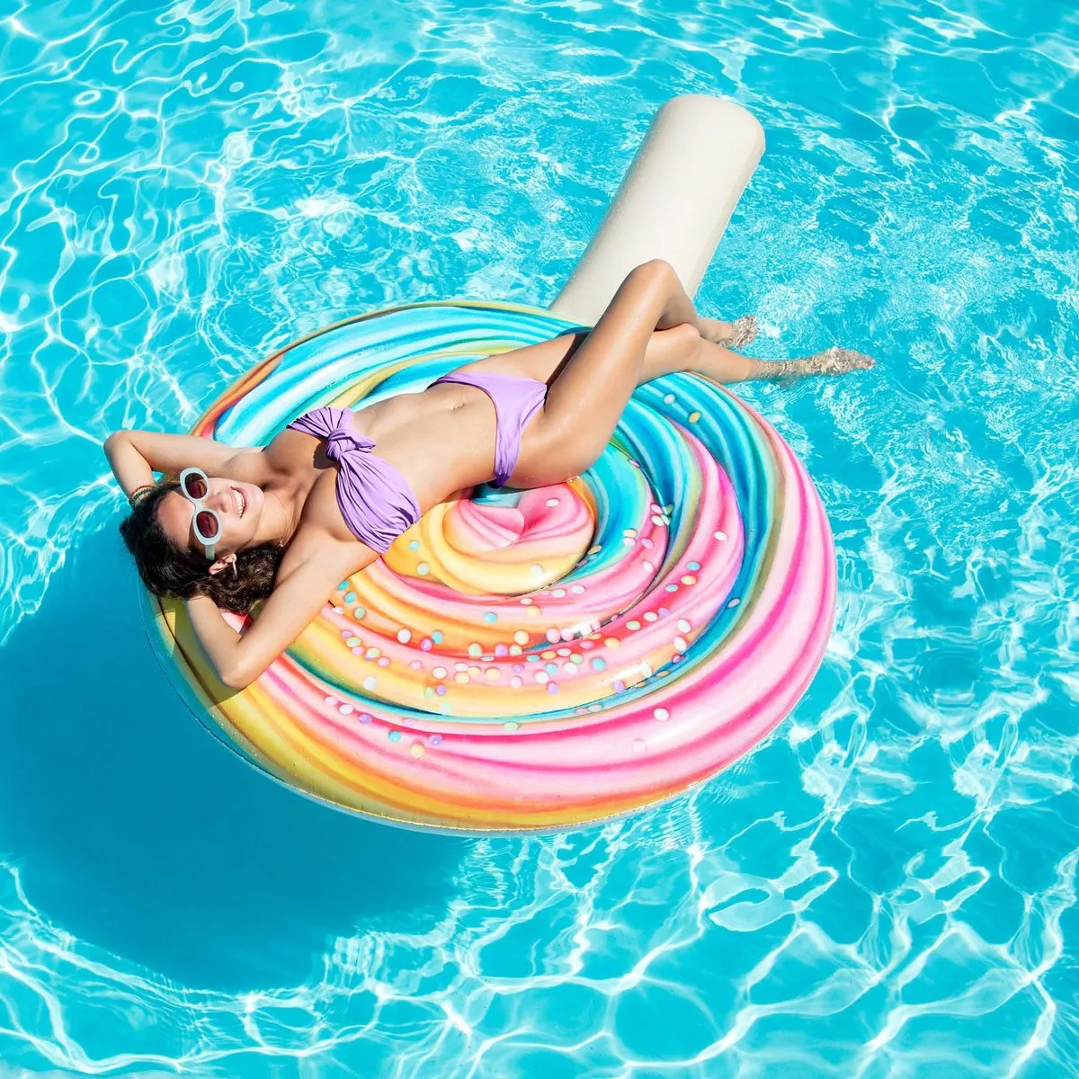 Intex Rainbow Lollipop Float 208x135cm - Multicolor - afbeelding 2 van 6