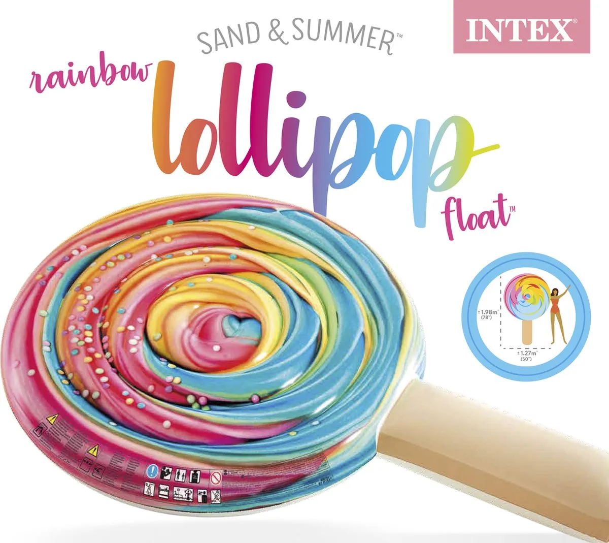 Intex Rainbow Lollipop Float 208x135cm - Multicolor - afbeelding 3 van 6