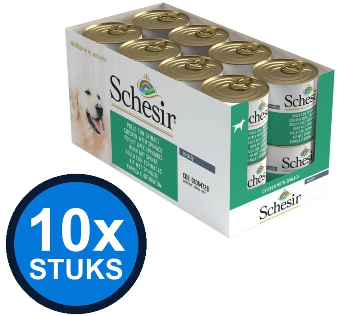 Schesir Hond Blik Kip & Spinazie 285g