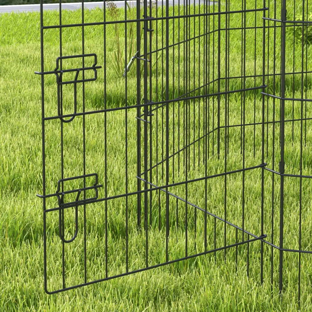 Pawhut Metallenen Hondenren 61x46x91cm - Zwart