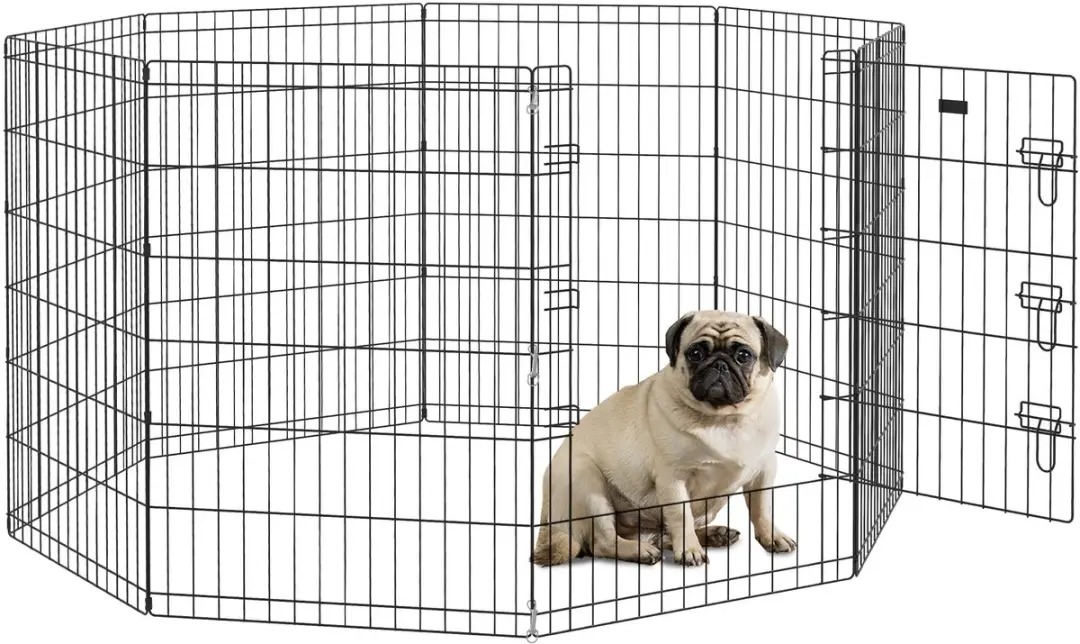 Pawhut Metallenen Hondenren 61x46x91cm
