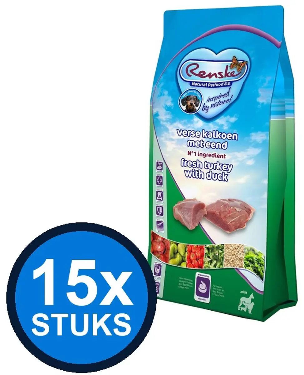 Renske Vers Hond Adult Kalkoen & Eend 395g
