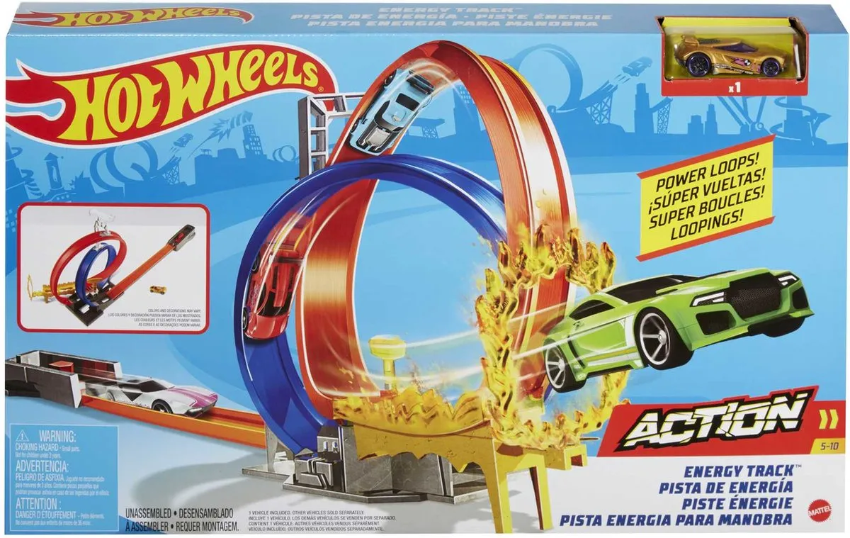 Mattel Games Hot Wheels Energiespoor Dubbele Lus 1/64 Voertuig GND92