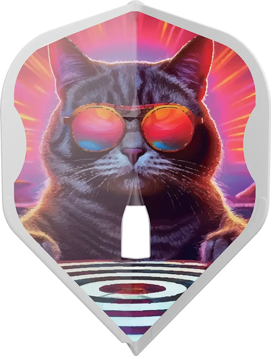 L-Style L1 Pro Party Cat Dart Flights - 3 Stuks - Paars/Rozig
