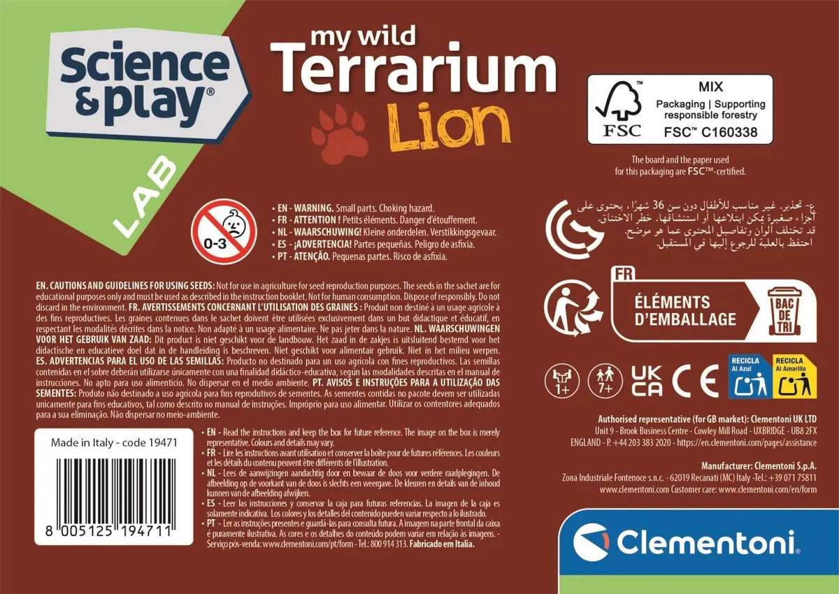 Clementoni Mini-terrarium Leeuw