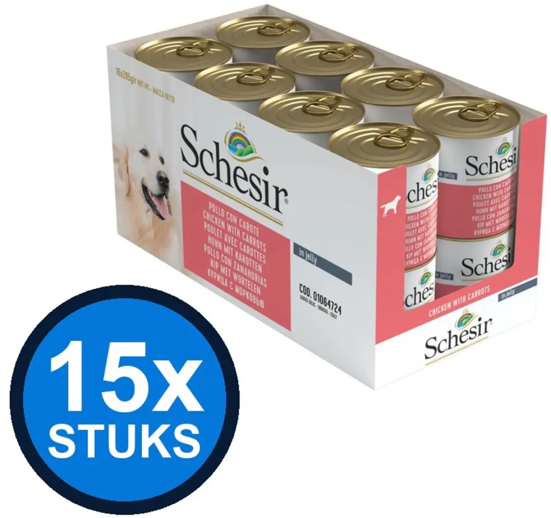 Schesir Hond Blik Kip & Wortel 285g