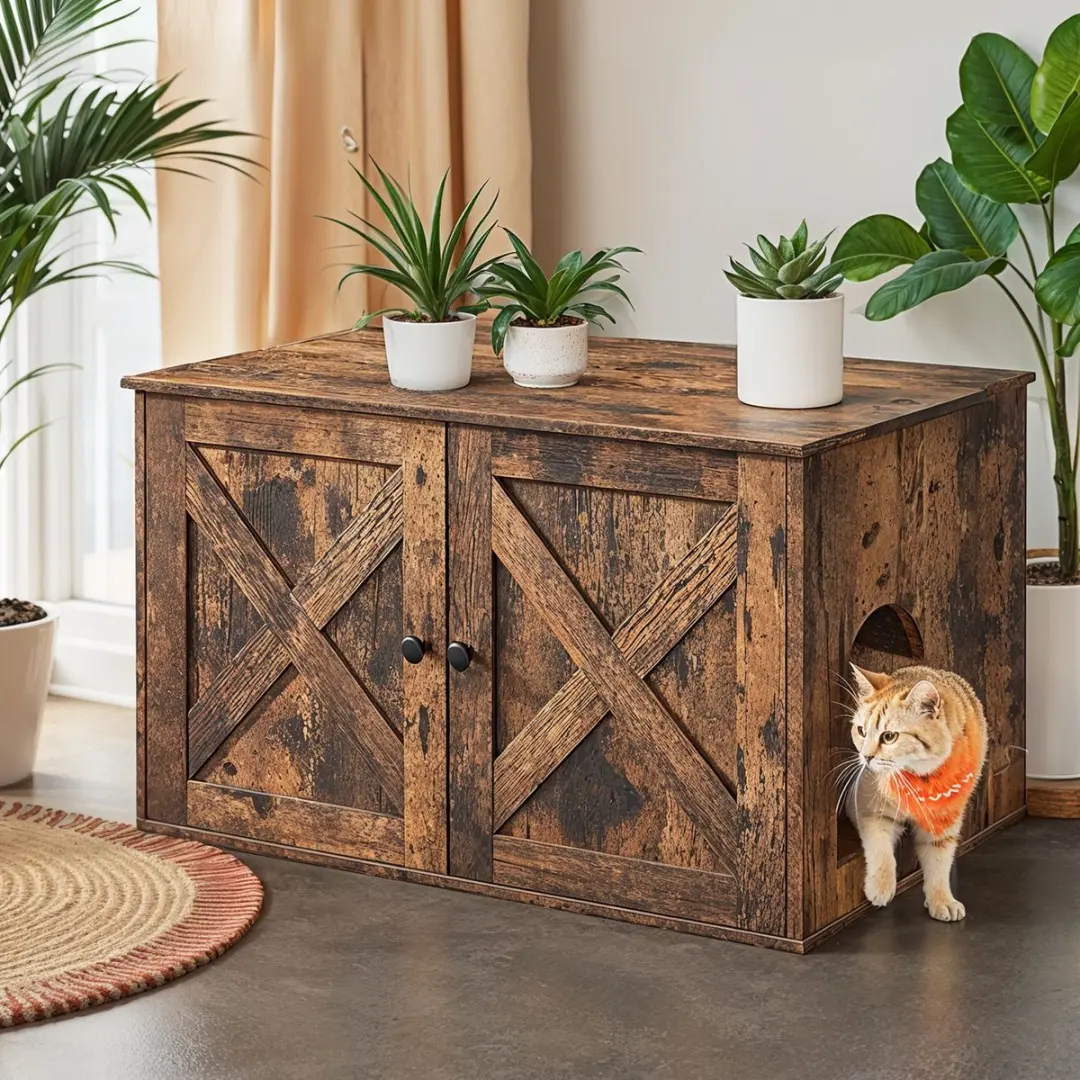 Songmics Kattenhuis met Scheidingswand 80x53x49cm