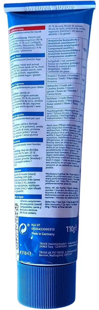 Trixie Pate Lam Hondensnack 110g