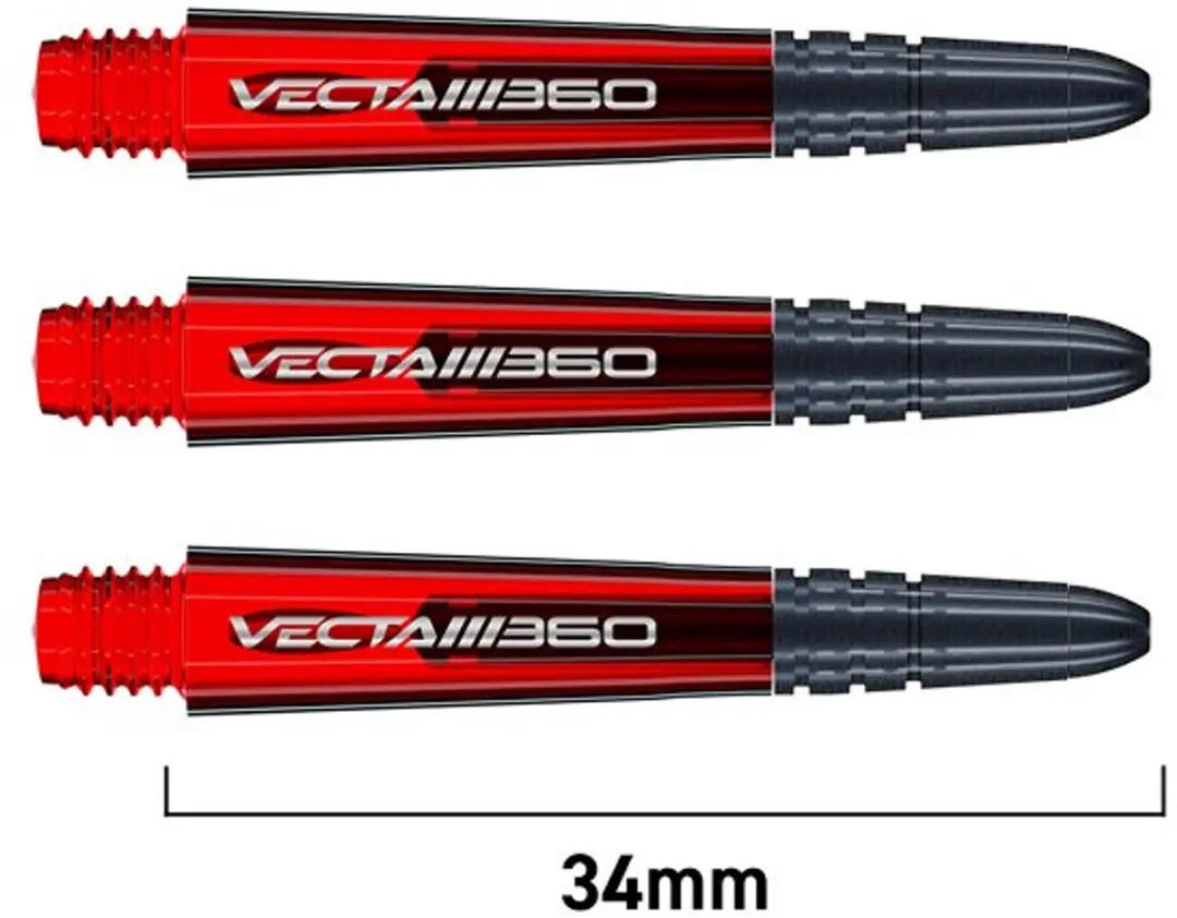 Winmau Vecta Blade 360 Dart Shafts 3 Stuks - Rood/Zwart