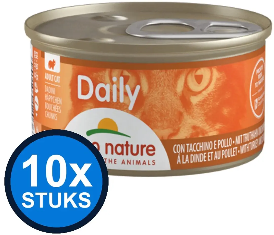 Almo Nature Daily Kat Blik Brokjes Kalkoen & Kip 85g