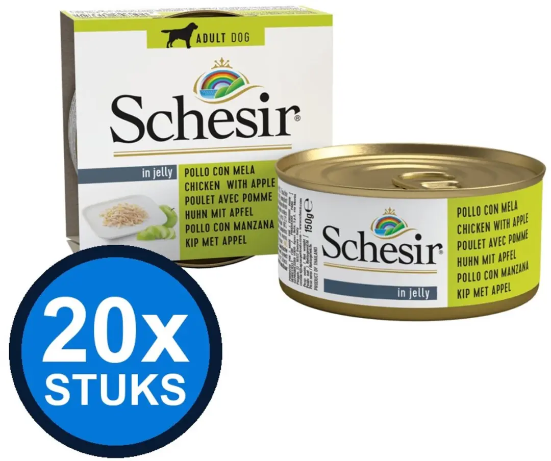 Schesir Hond Blik Kip & Appel 150g