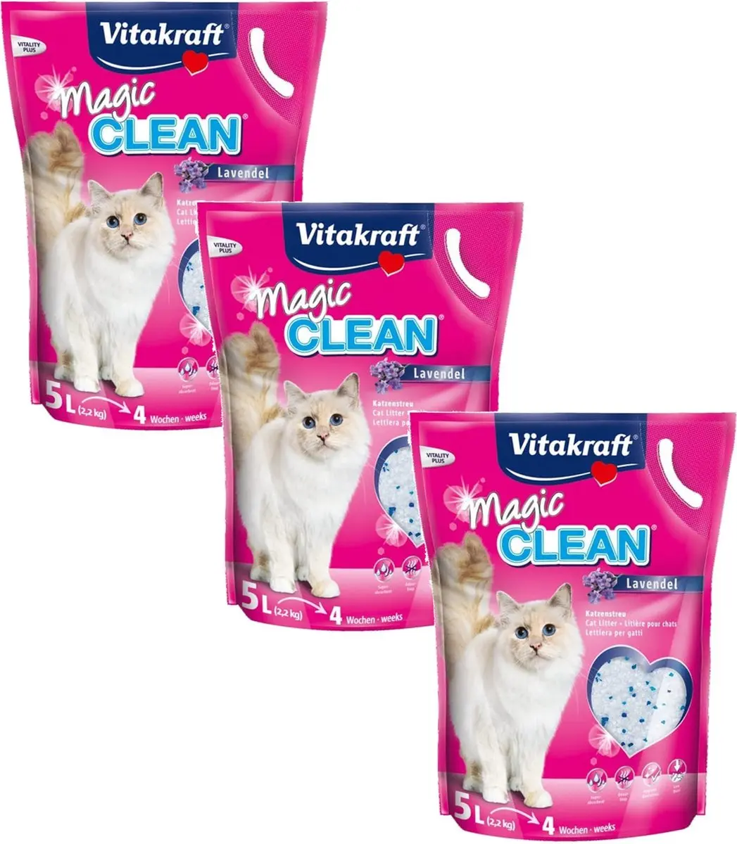 Vitakraft Magic Clean Kattenbakvulling Lavendel - 15L (3x5L)