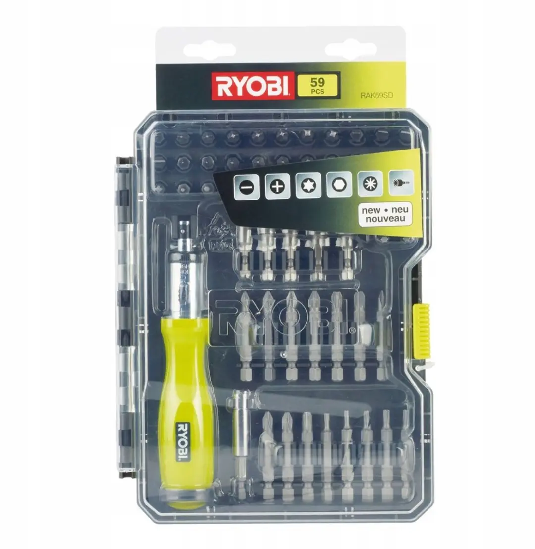 Ryobi RAK59SD Schroefbitset 59-delig - Magnetische houder 60mm