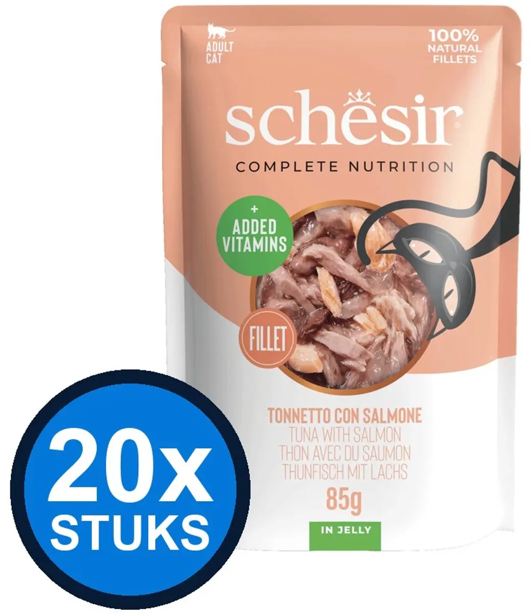 Schesir Complete&Balanced Kat Pouch Tonijn & Zalm 85g