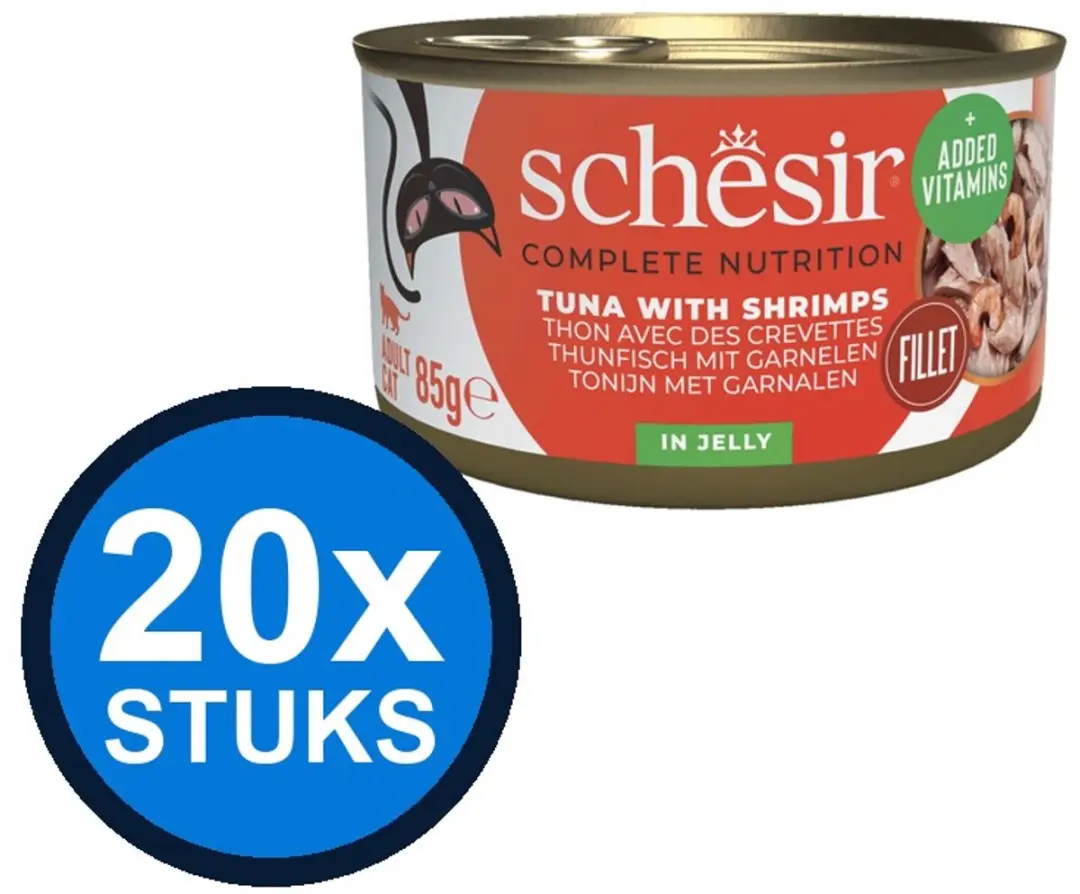 Schesir Complete&Balanced Kattenvoer Tonijn&Garnalen 20x50g