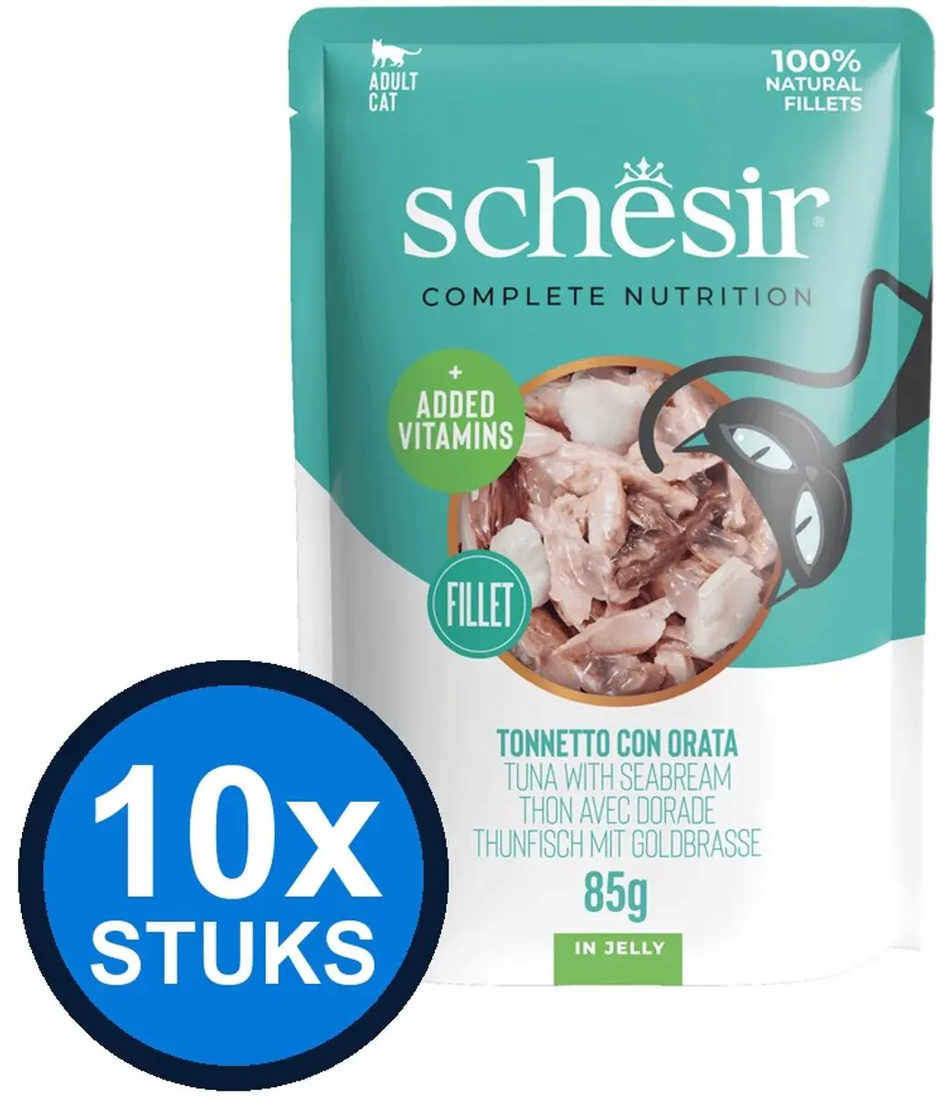 Schesir Complete&Balanced Kat Pouch Tonijn & Zeebrasem 85g