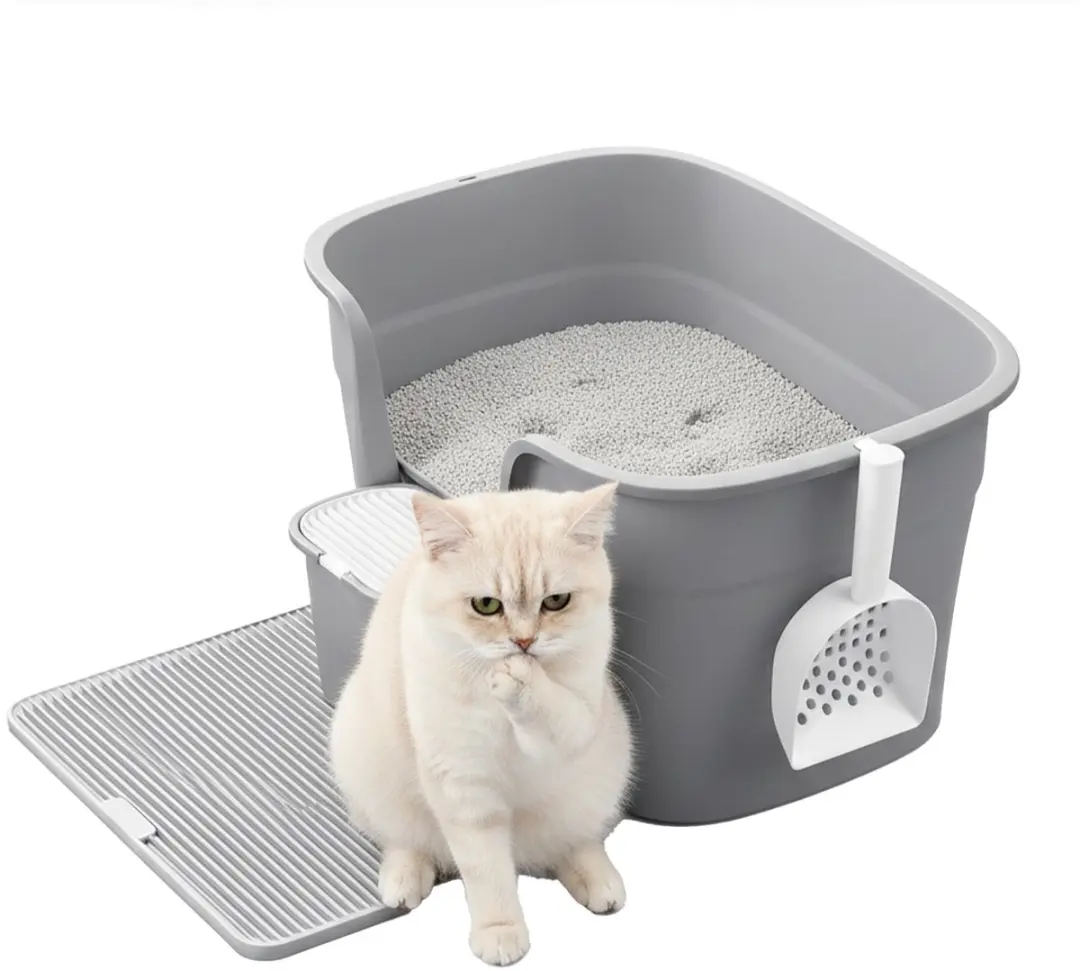 Songmics Kattenbak Groot met Mat en Schepje - Opbergdoos