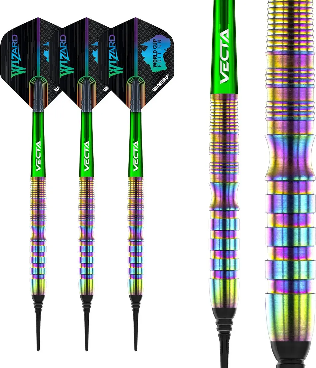 Winmau Simon Whitlock World Cup SE Darts - 3 Stuks - 90% - Soft Tip - Veelkleurig