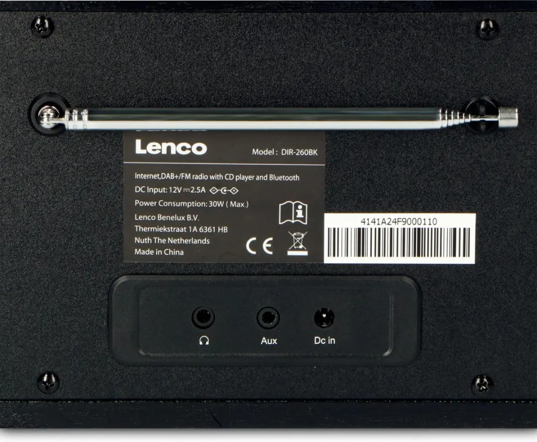 Lenco DIR-260BK Internetradio - DAB+/Bluetooth - Zwart