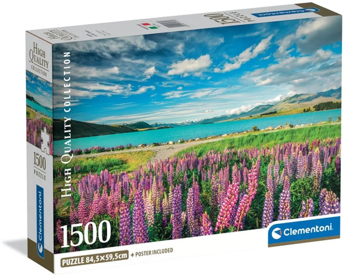 Clementoni Lupins aan het Tekapo Meer Puzzel 1500 Stuks