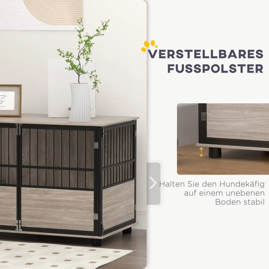 Pawhut Hondenhok Meubel - 100x60x68cm - Walnoot