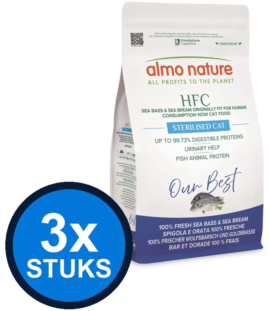 Almo Nature HFC Our Best Cat Adult Zeebaars & Zeebrasem 1,2kg