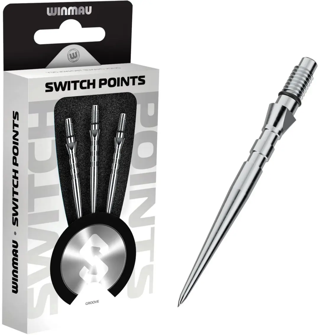 Winmau Switch Point Groove Silver T2N40