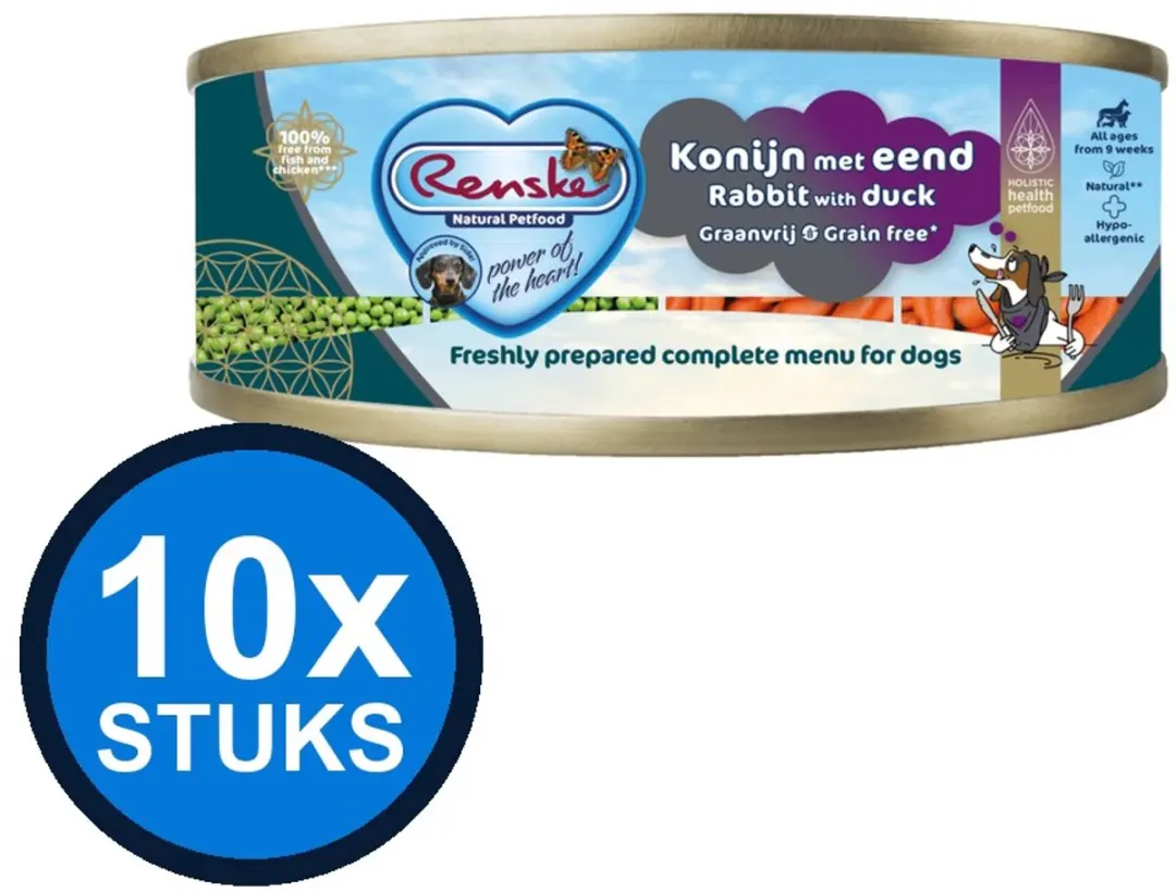 Renske Vers Vlees Maaltijd Hond Eend/Konijn 95g