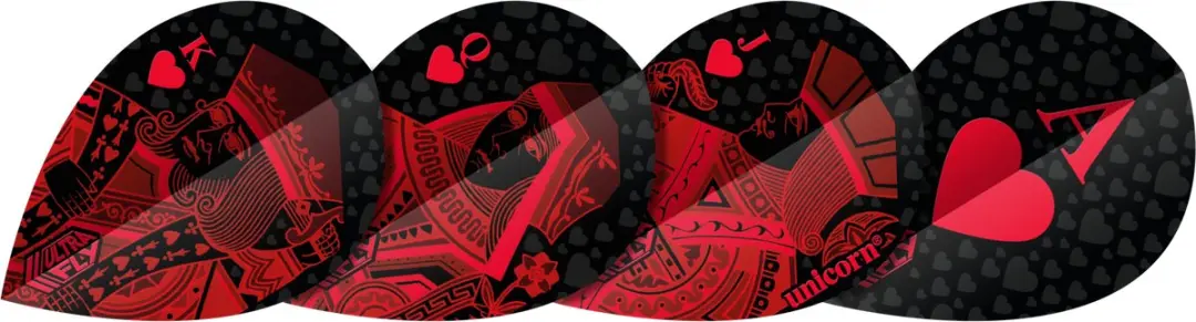 Unicorn Ultrafly Royal Flush Red XTRA Dart Flights 3 Stuks